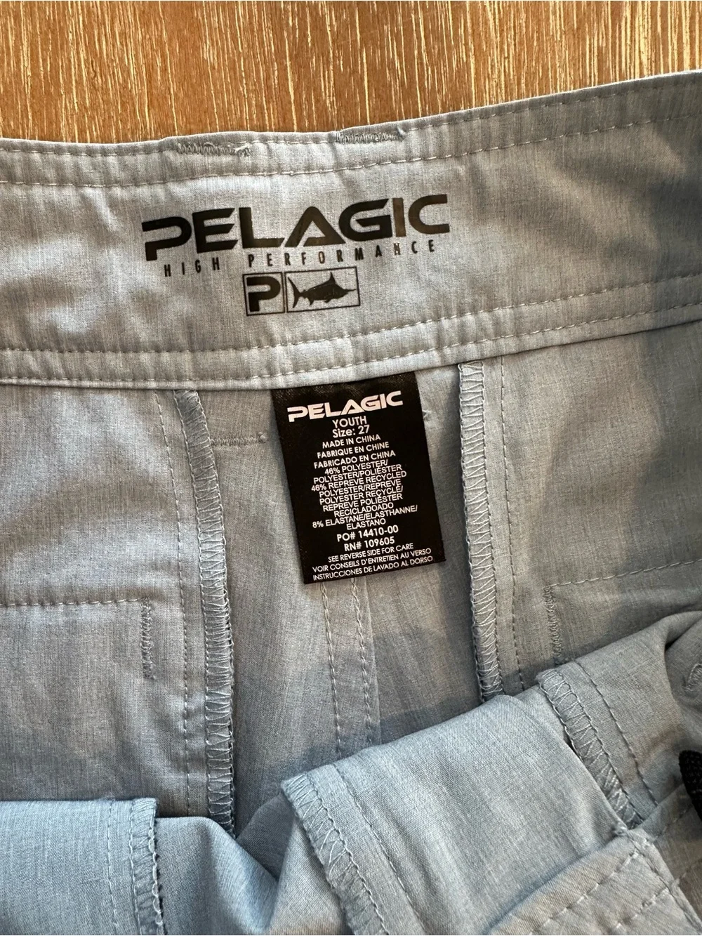 Pelagic Light Blue Boys’ Stretch Hybrid Shorts